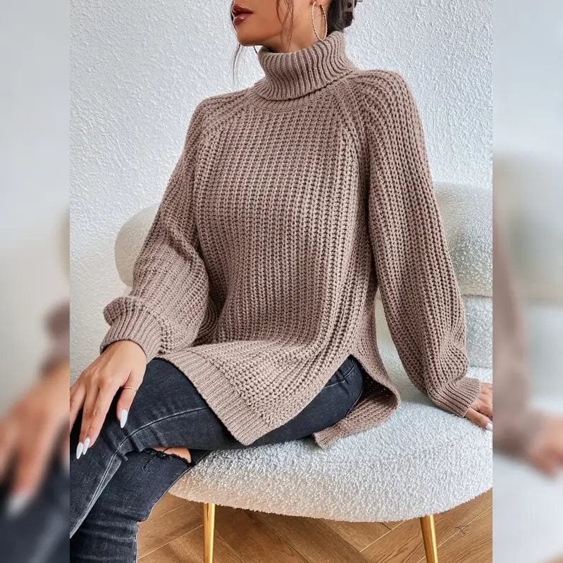 AS | Lavigne - Stylowy brązowy sweter z golfem