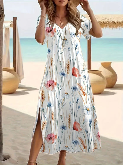 AS | Sukienka midi z krótkim rękawem i nadrukiem w stylu boho