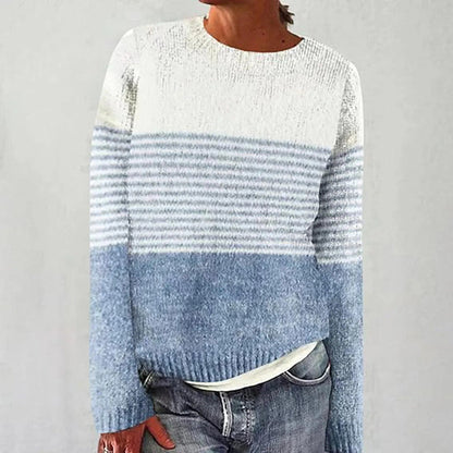 AS | Sweter z dzianiny colorblock z rękawami w paski