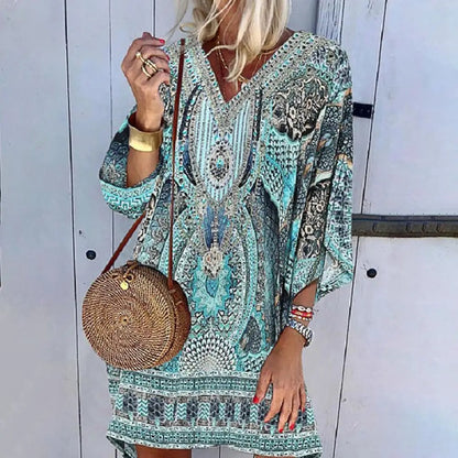 AS | Luźna mini sukienka boho