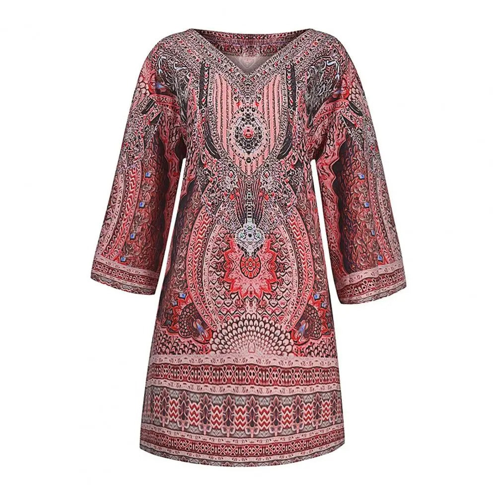 AS | Luźna mini sukienka boho