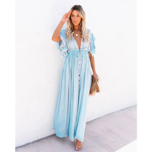 LB | Luna™ Maxi sukienka Ibiza w kolorze jasnoniebieskim