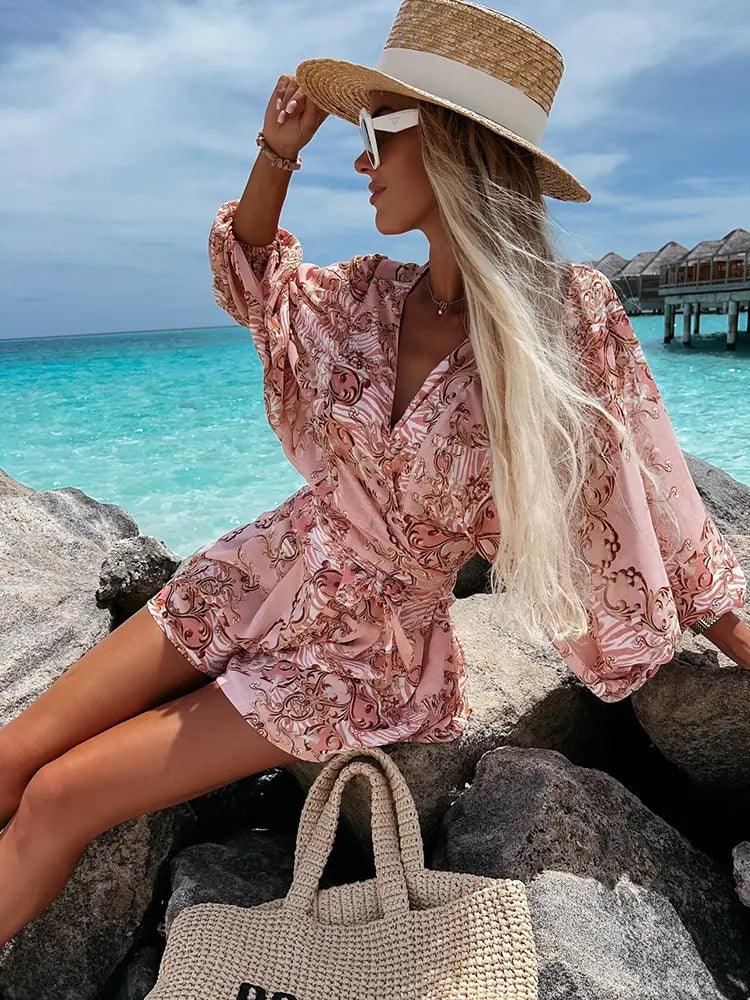 LB | Damski kombinezon z nadrukiem w stylu boho
