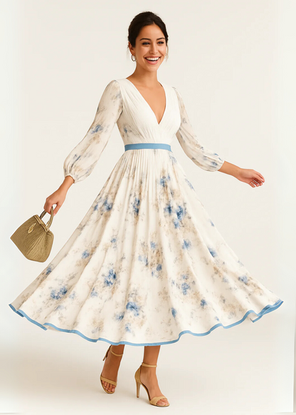 LB | Elegancka sukienka maxi w kwiaty