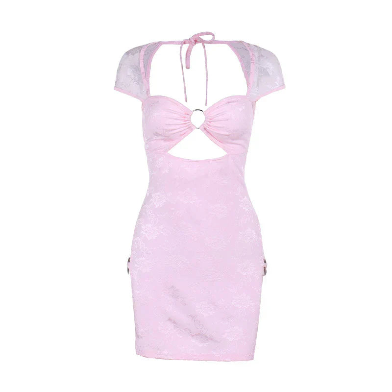 LB | Skinny Sexy mini sukienka z wydrążoną koronką