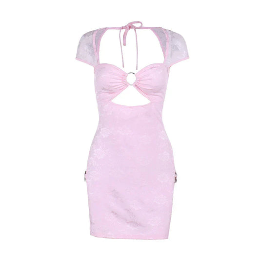LB | Skinny Sexy mini sukienka z wydrążoną koronką