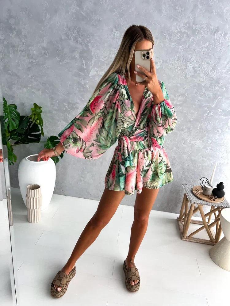 LB | Damski kombinezon z nadrukiem w stylu boho