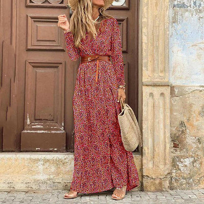 LB | "Fiamma" designerska sukienka maxi z kwiatowym nadrukiem