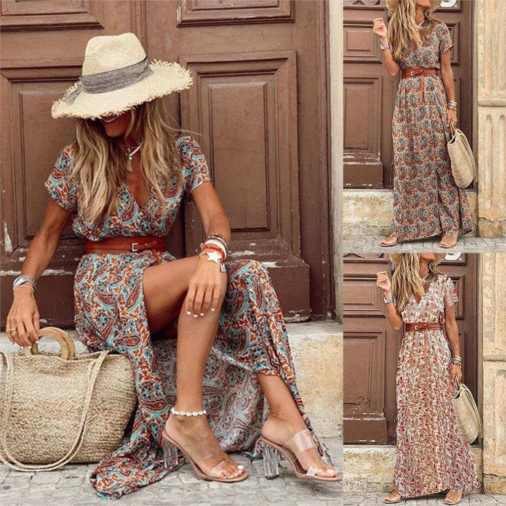 LB | "Fiamma" designerska sukienka maxi z kwiatowym nadrukiem