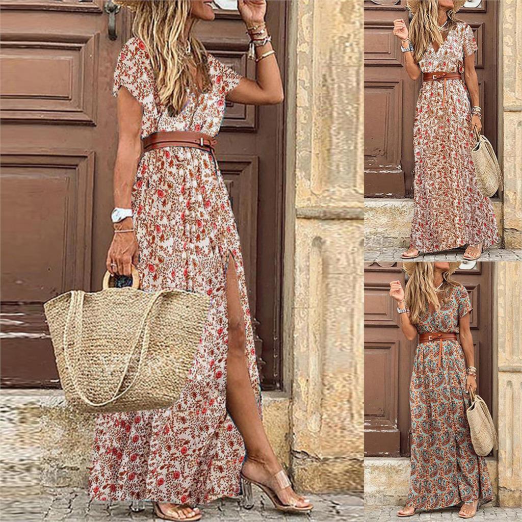 LB | "Fiamma" designerska sukienka maxi z kwiatowym nadrukiem