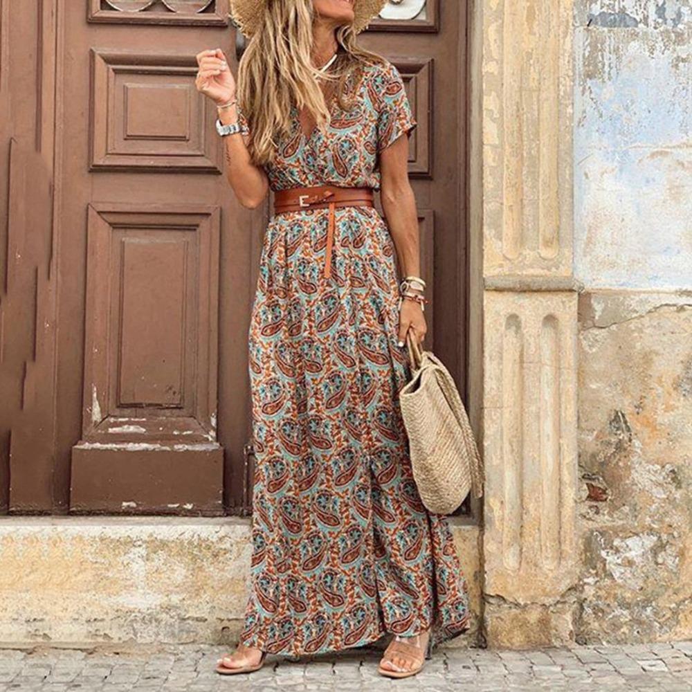 LB | "Fiamma" designerska sukienka maxi z kwiatowym nadrukiem