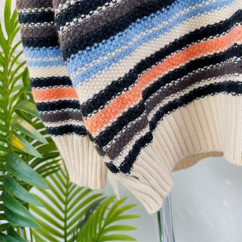 AS | Sweter w paski z dekoltem w szpic
