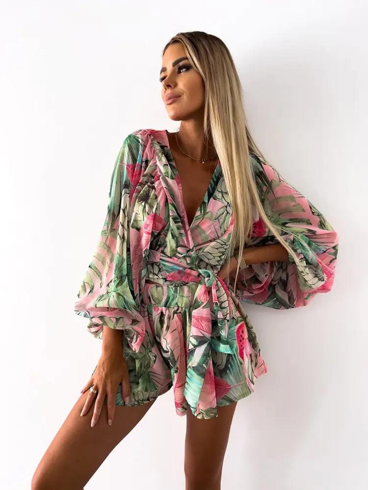 LB | Damski kombinezon z nadrukiem w stylu boho