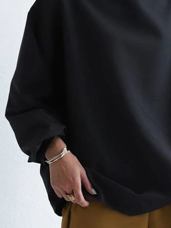 AS | Moda Długi rękaw z wysokim kołnierzem Jednokolorowa bawełna