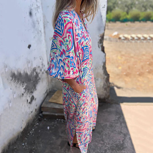 LB | Sukienka maxi Artistic Escape