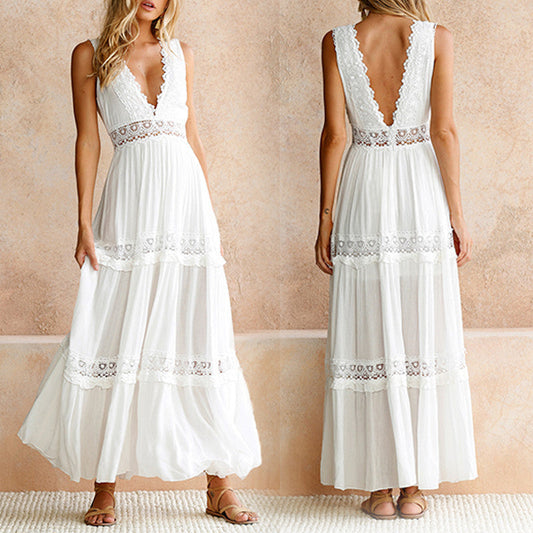 LB | Boho koronkowa sukienka maxi