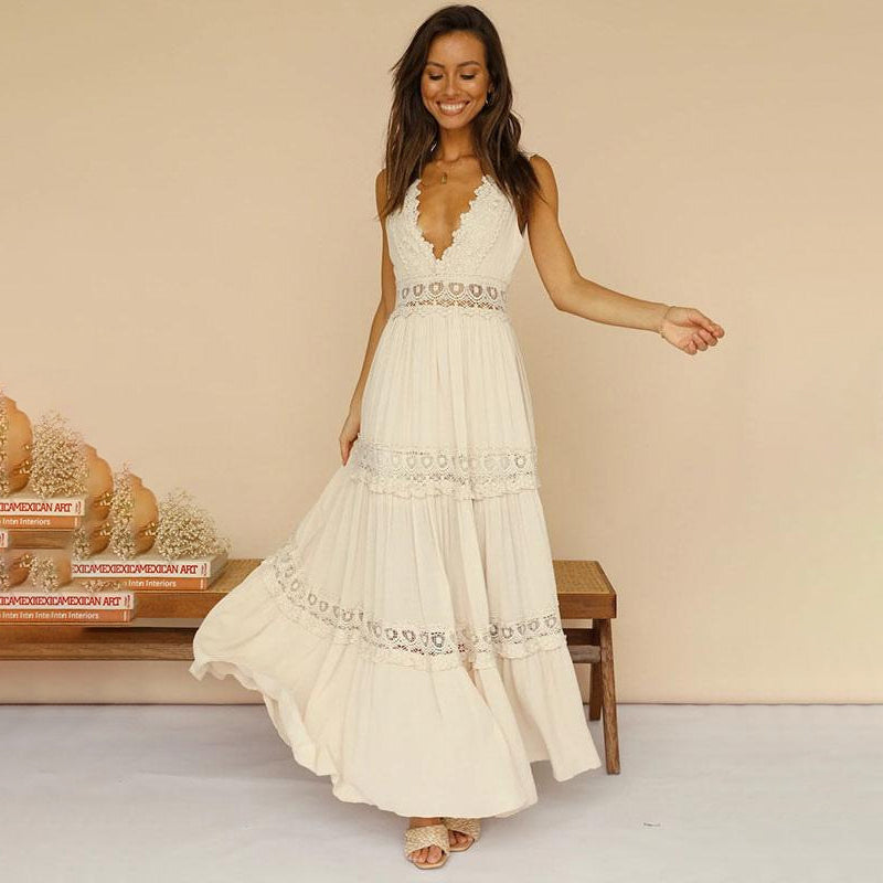 LB | Boho koronkowa sukienka maxi