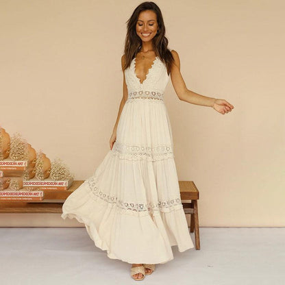 LB | Boho koronkowa sukienka maxi
