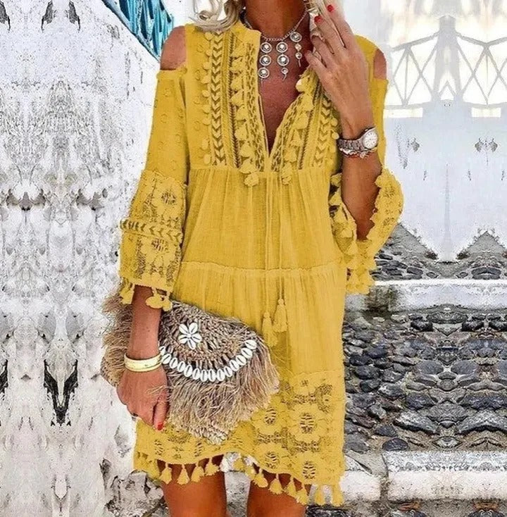 LB | Koronkowa sukienka mini boho
