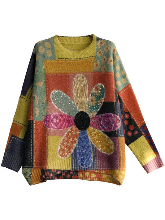 AS | Diamentowy sweter w kwiaty w stylu vintage 2024