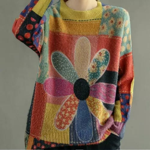 AS | Diamentowy sweter w kwiaty w stylu vintage 2024